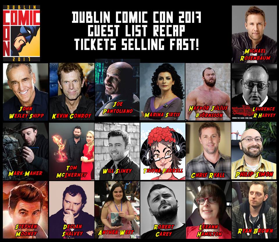 Convidados da Dublin Comic Con 2017